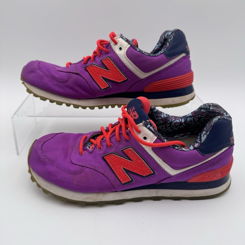 New Balance 574 Womens Size 7.5 Purple Orange Athletic Running‎ Shoes WL574ILB